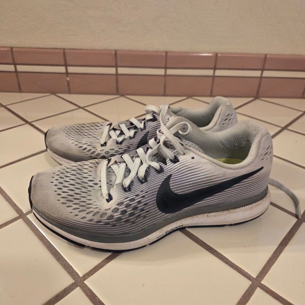 Nike Air Zoom Pegasus 34 Running Shoes Mens 8 Wolf Grey Black 880560-010